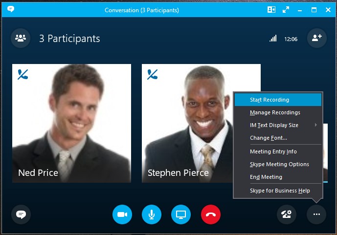 skype for business record meeting mac